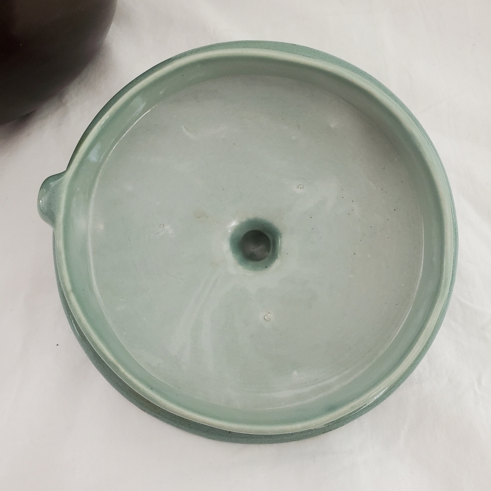 Vintage Red Wing Green Lid Brown Teapot Coffee Pot - Picture 6 of 10
